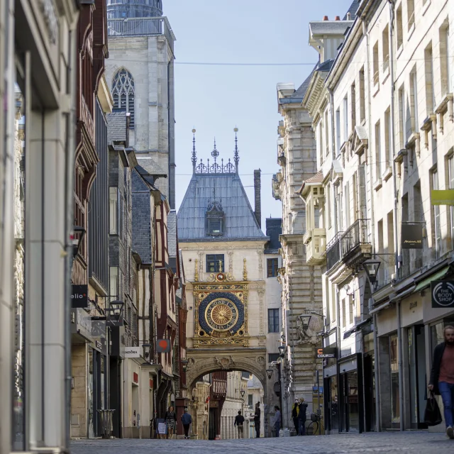 Le Gros Horloge en centre historique de Rouen