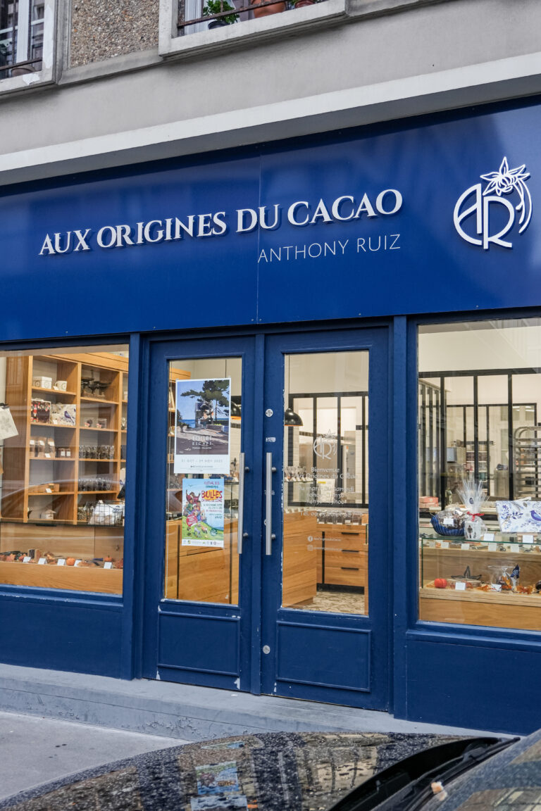 Une devanture de chez Aux Origines du Cacao Le Havre