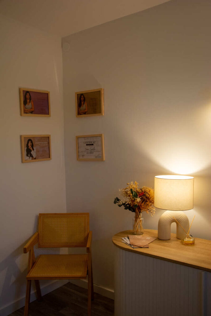 La salle d'attente de L'Image Institut à Bonnac-la-Côte