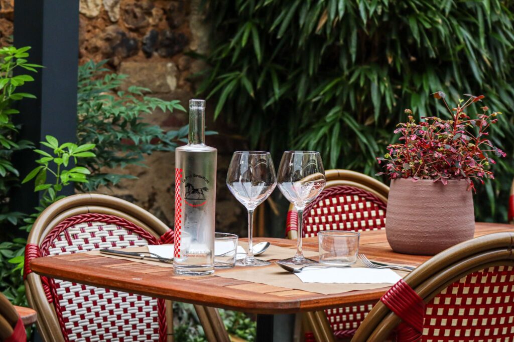 terrasse extérieure Le p'tit Beaumont à Beaumont en Auge