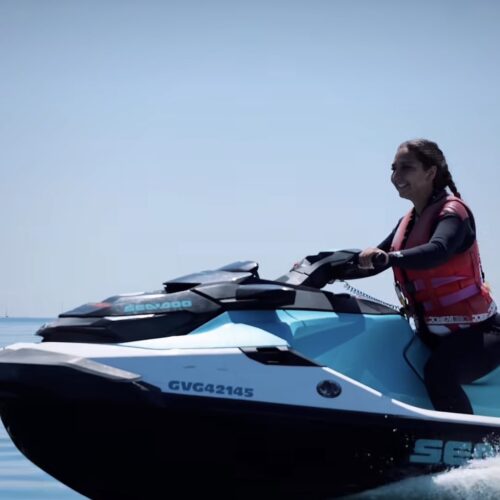 pendant l'activité jetski à aquatiko à loctudy