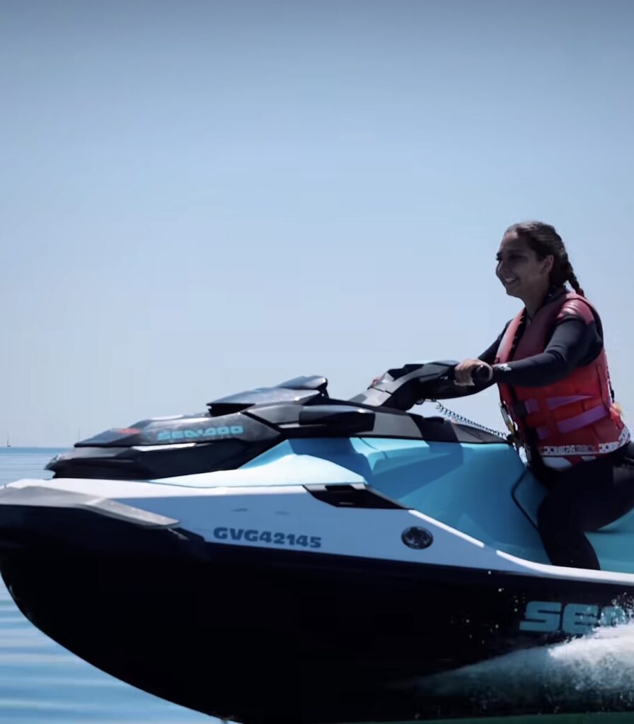 pendant l'activité jetski à aquatiko à loctudy