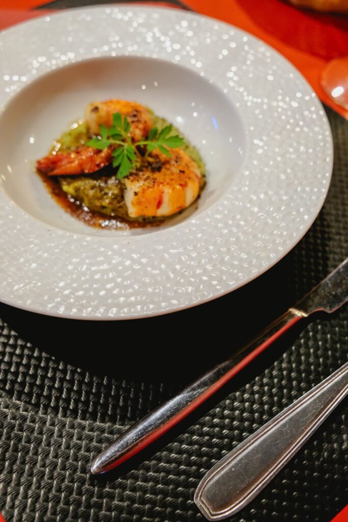 Entrée gambas flambées chez Au Ptit Coin à Besançon