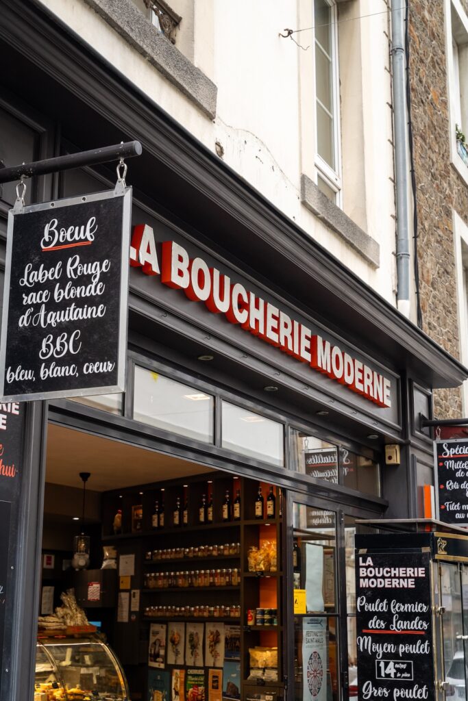 La devanture de La Boucherie Moderne à Saint-Malo