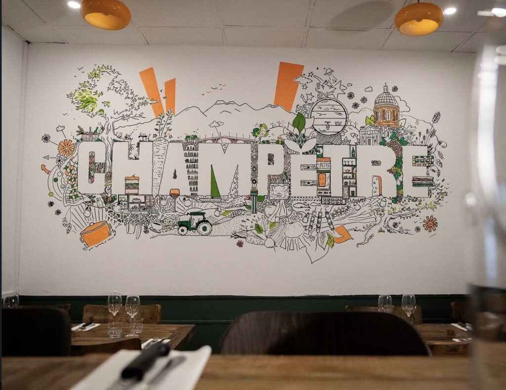 fresque coloree champetre a Toulouse