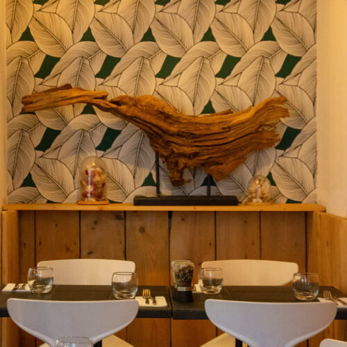 la décoration boisée du restaurant L'Harmonie à Limoges