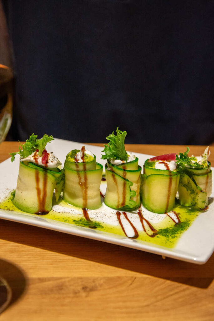 Une entrée à base de courgette du restaurant le Saint-Jacques à Limoges sur les bords de Vienne