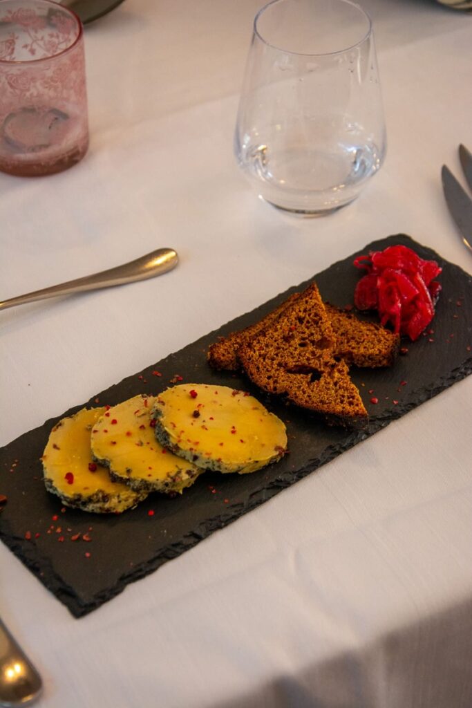 L'entrée autour du foie gras du restaurant L'instant Gourmand à Saint-Maurice-les-Brousses à 20 minutes de Limoges