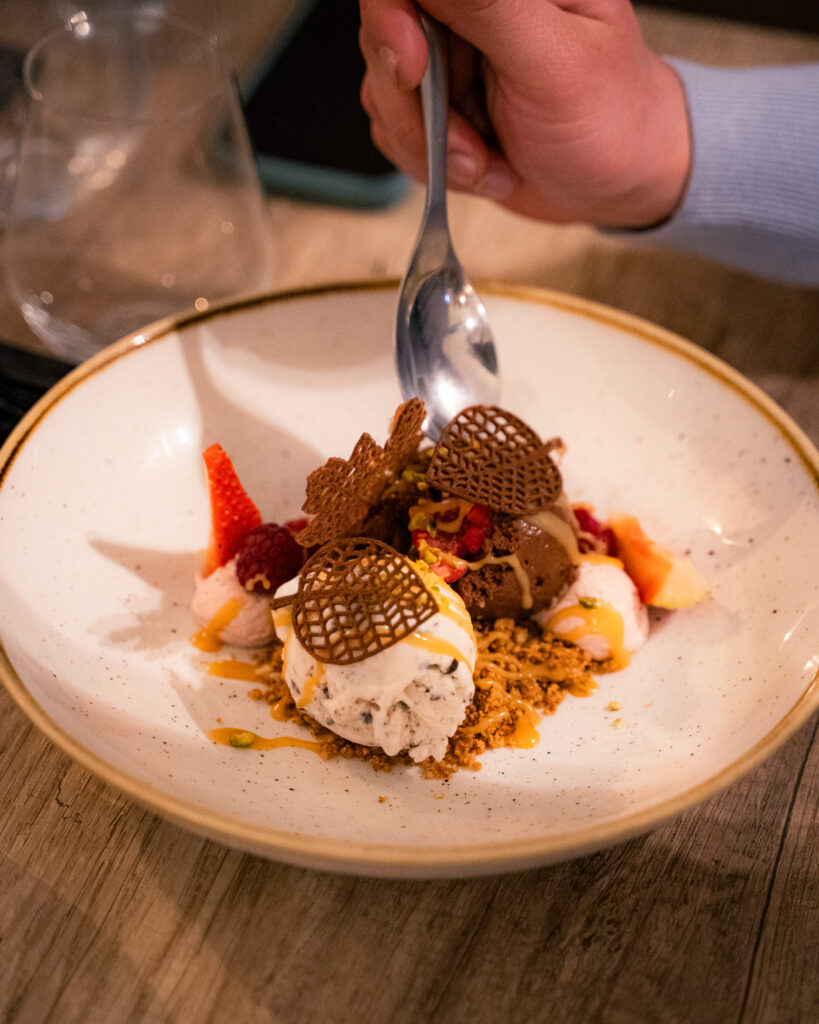 Le dessert du restaurant La Degustazione à Plougastel-Daoulas