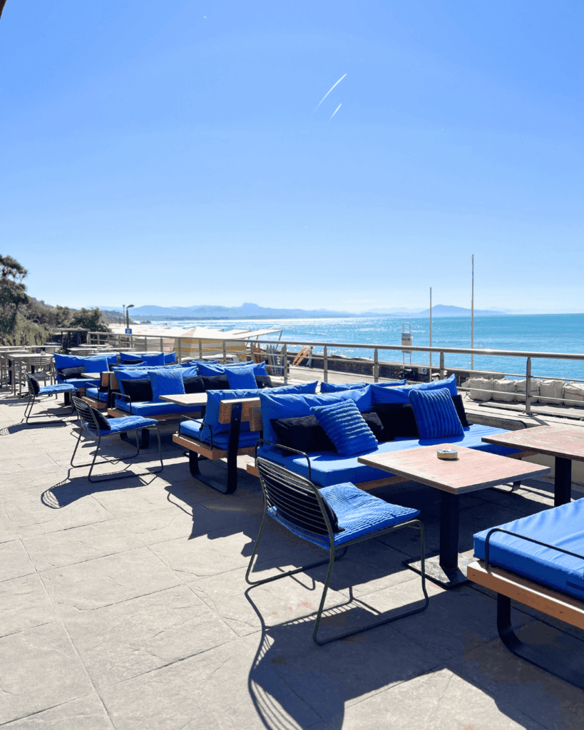 la vue mer au restaurant les bains à Biarritz