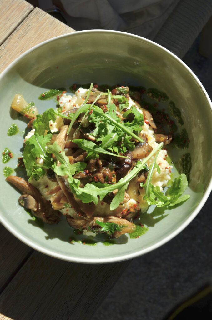 Le risotto aux champignons du restaurant l'Heure Bleue