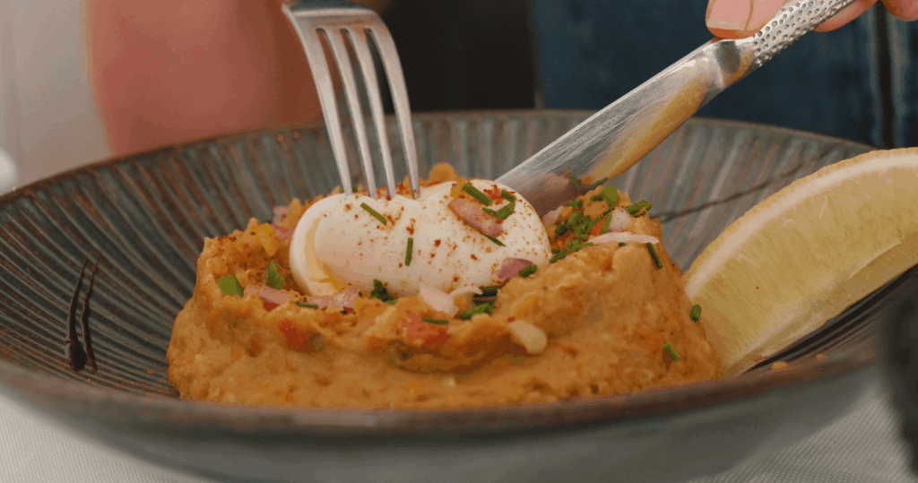 Dahl de lentilles corail du restaurant L'Ostra, à Andernos-les-Bains.