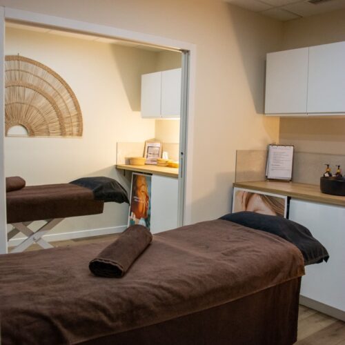 La salle de soin en duo de l'institut Doux Sens du Roussillon à Limoges