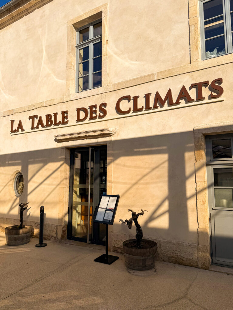 Facade de la Table des Climats à Dijon
