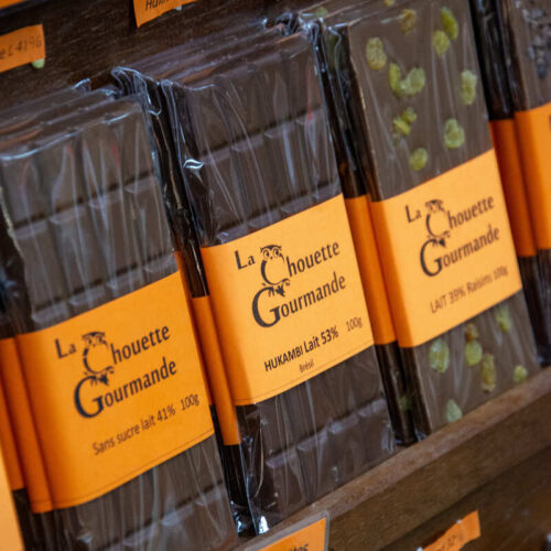 Les tablettes de chocolats artisanales de La chocolaterie La Chouette Gourmande à Saint-Yrieix La Perche