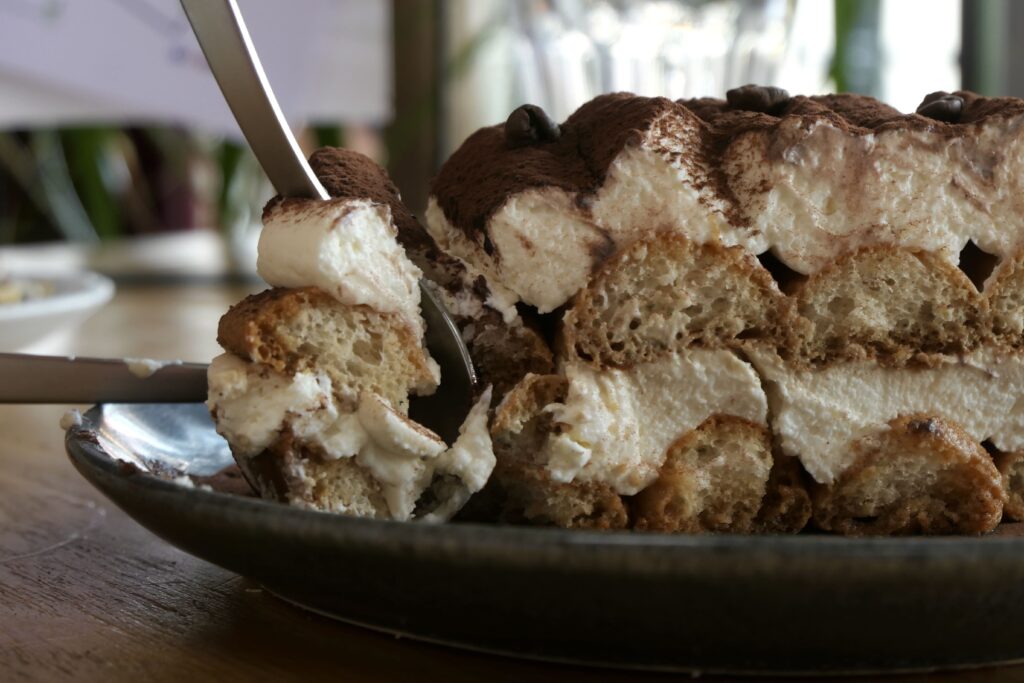 Tiramisu du restaurant italien Vitelli à Gujan-Mestras.