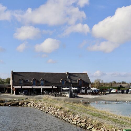Restaurant avec vue sur les bassins d’huîtres à La Ferme des Nielles à Saint-Méloir-des-Ondes.