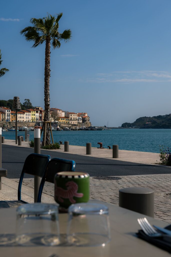 La vue depuis le terrasse de Els Taps à Port-Vendres