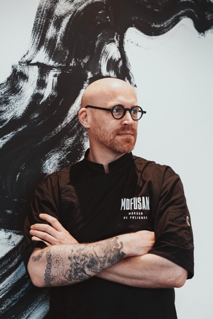 Le chef Morgan dans sont restaurant MOFUSAN à Lyon
