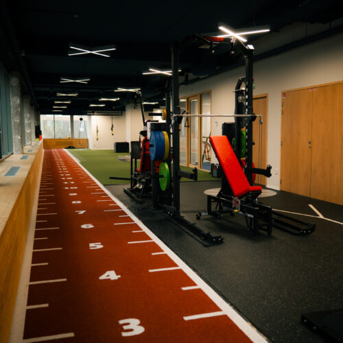 Un espace dynamique pour pousser des charges et développer puissance et explosivité. Rebirth, Cesson-Sevigne.