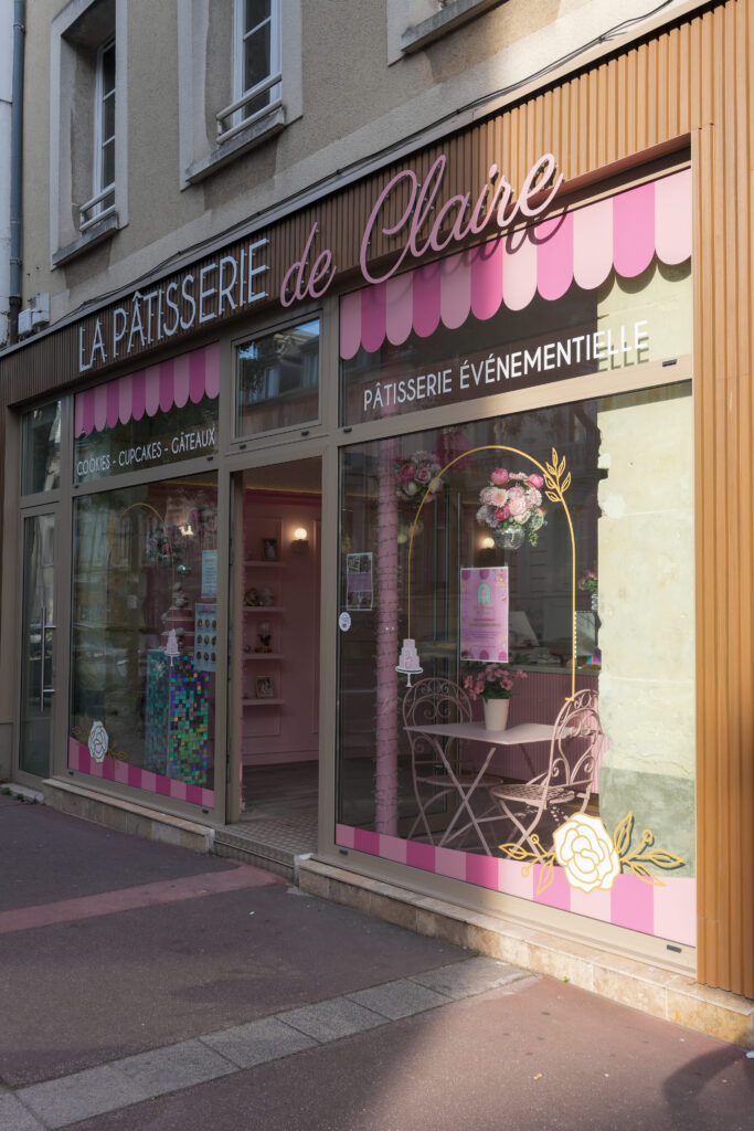 La devanture de la Patisserie de Claire au Havre