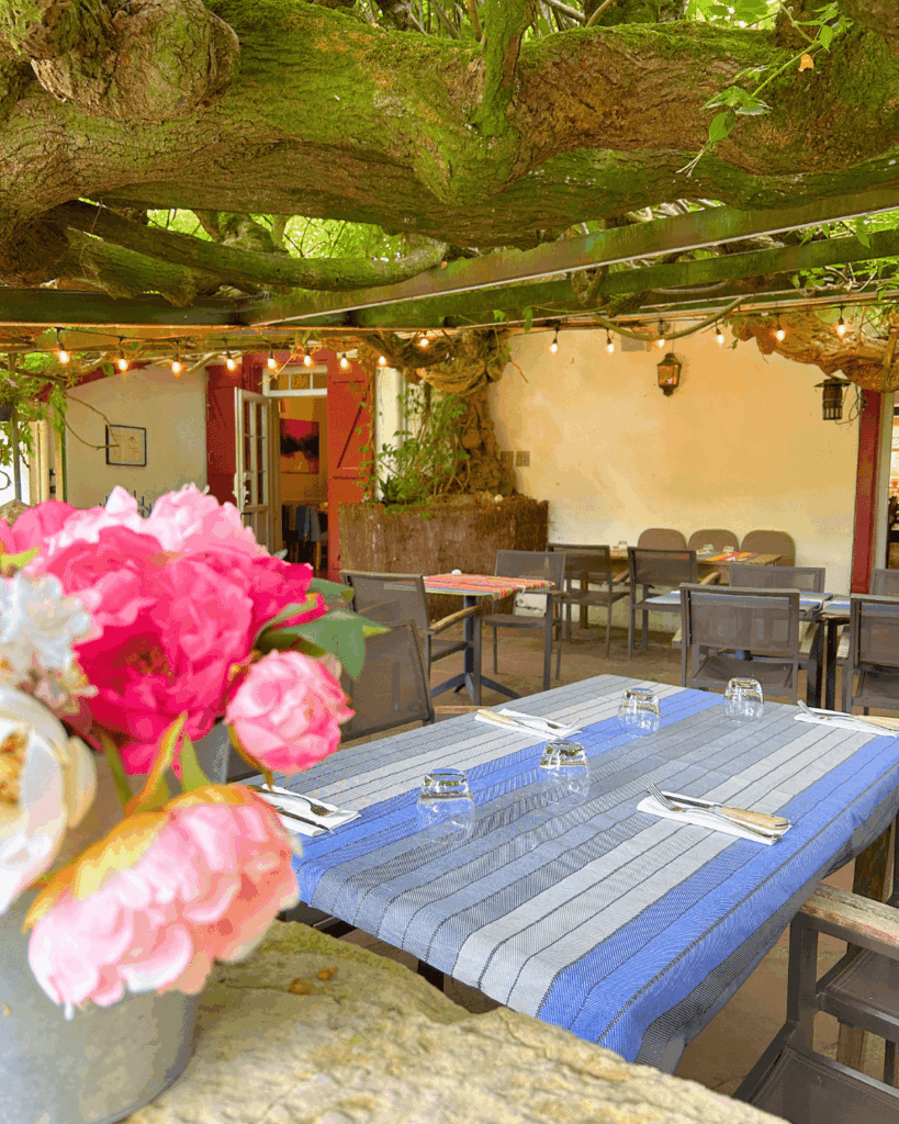 terrasse du restaurant du chene à itxassou