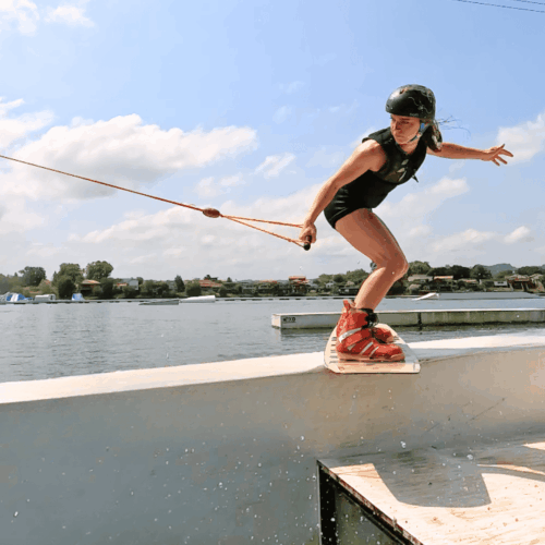 slide en wake board à euskadi wake park à sames