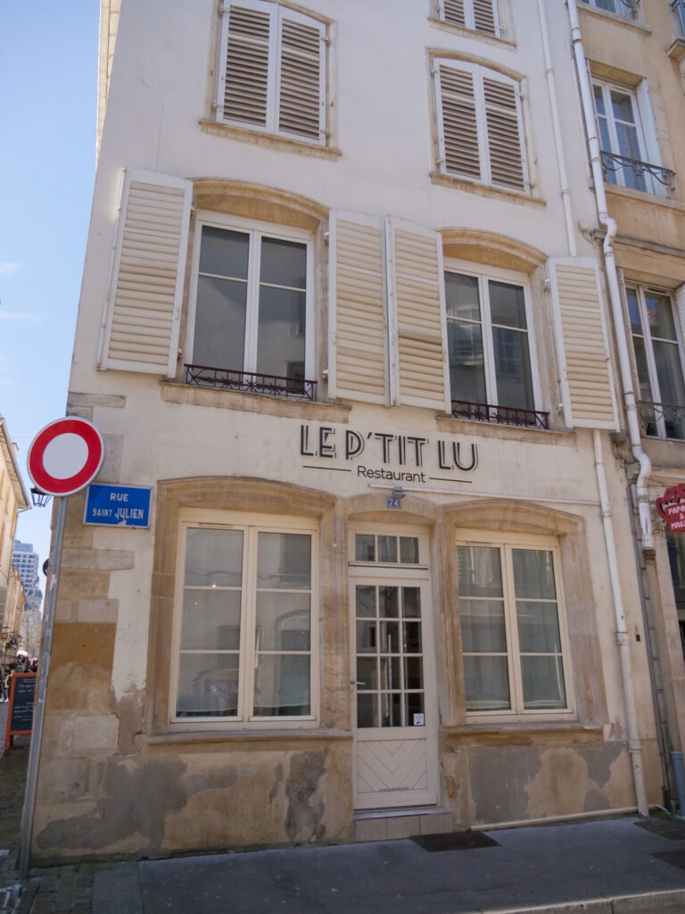 façade du restaurant le p'tit lu à Nancy