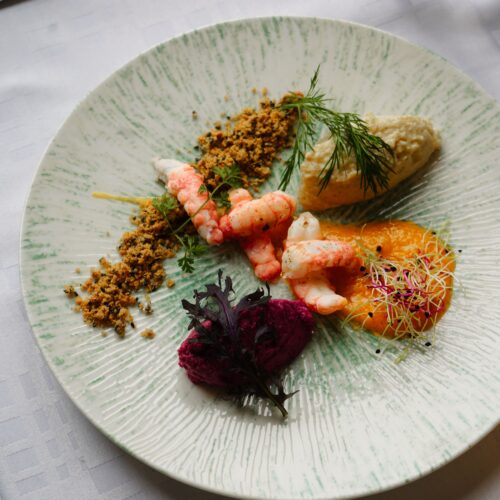 Entrée aux crevettes du restaurant l'Ardoise à Orléans