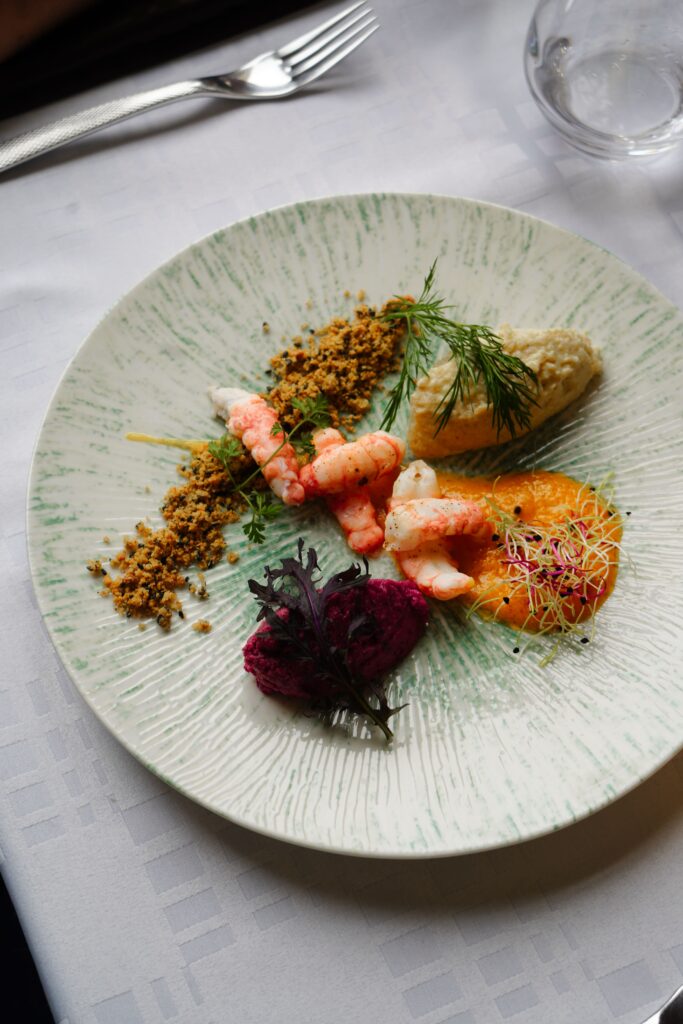 Entrée aux crevettes du restaurant l'Ardoise à Orléans