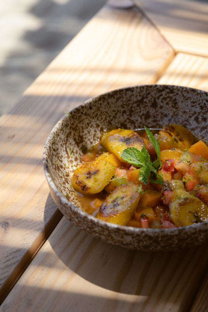 Banane flambée au saké du TukTuk Club au Barcarès