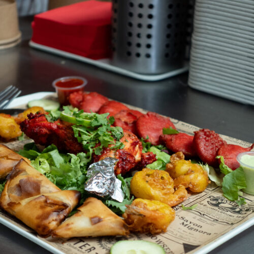 plat de namaste corner indien dans le food court entrepôt food hall à rouen